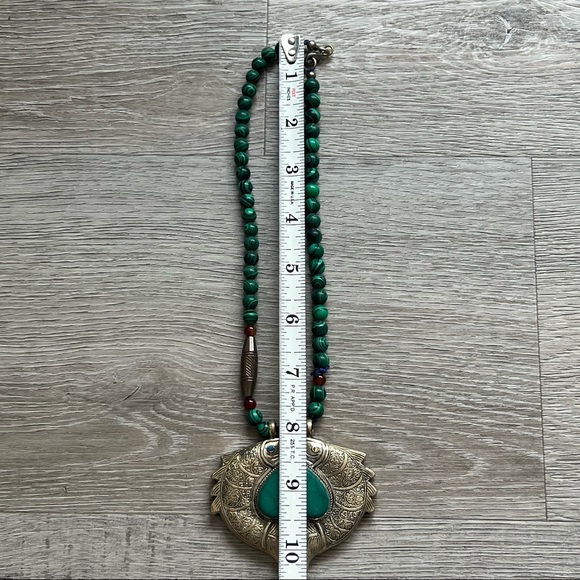 Vintage Afghan Turkmen Malachite Necklace - Picture 4 of 6